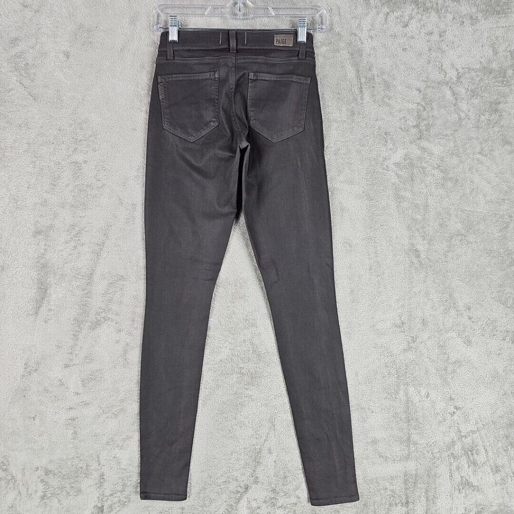 Paige Jeans Womens Size 24 City Fog Silk Coating Low Rise Skinny Stretch Zippers - Picture 2 of 14